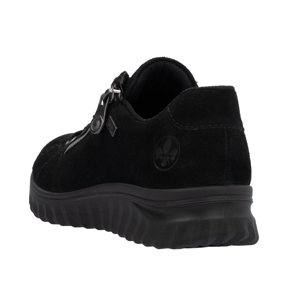 Rieker Etta 59000 Suede Zip/Lace-up Tex Trainer - Black - image 003 |ww_colour=black|ww_order=003|
