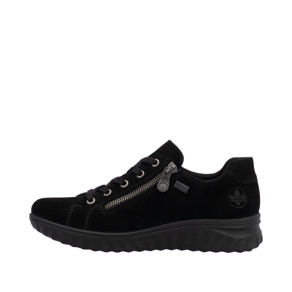 Rieker Etta 59000 Suede Zip/Lace-up Tex Trainer - Black - image 005 |ww_colour=black|ww_order=005|