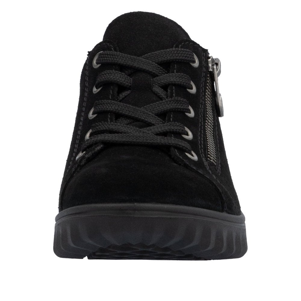 Rieker Etta 59000 Suede Zip/Lace-up Tex Trainer - Black - image 006 |ww_colour=black|ww_order=006|