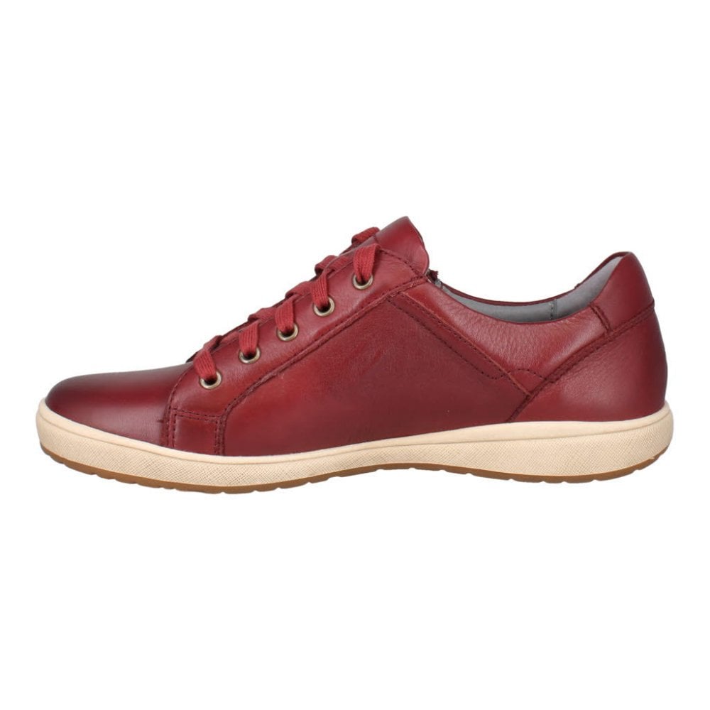Josef Seibel Caren 12 Lace/Zip-up Leather Trainer - Bordo - image 003 |ww_colour=bordo|ww_order=003|
