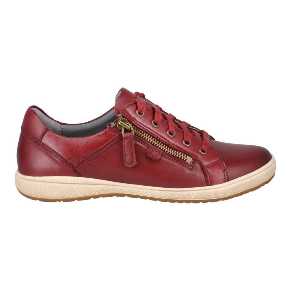 Josef Seibel Caren 12 Lace/Zip-up Leather Trainer - Bordo - image 004 |ww_colour=bordo|ww_order=004|