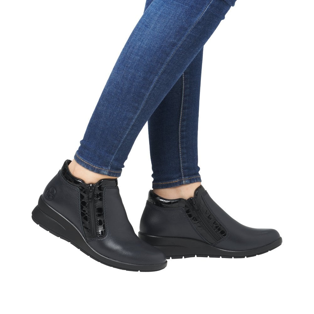 Rieker L4883 Zip Up Ankle Boot - Blue - image 008 |ww_colour=blue|ww_order=008|