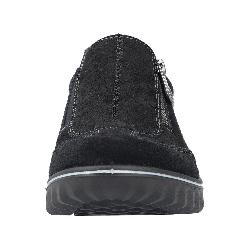 Rieker 59071 Everly Suede Zip-up Casual Trainer Shoe - Black - image 008 |ww_colour=black|ww_order=008|