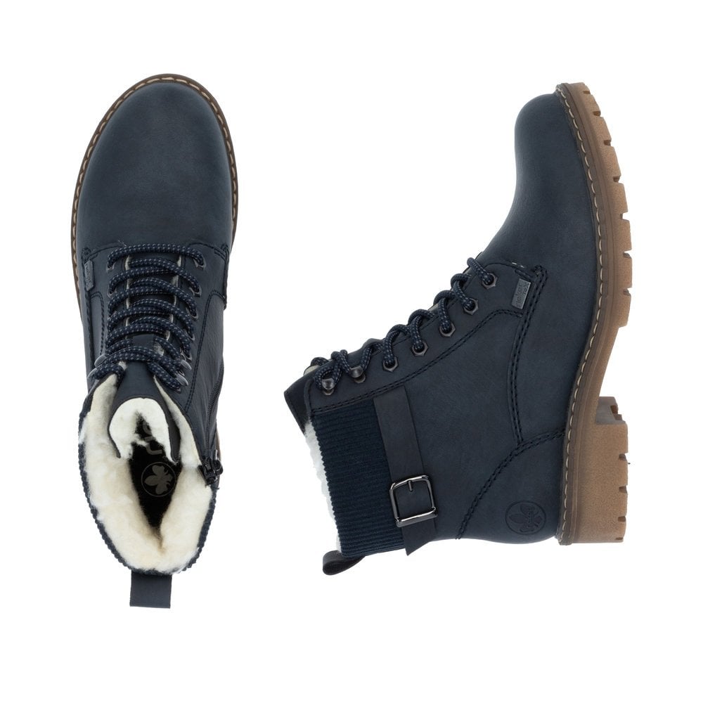 Rieker Y9102 Lace /Zip Up Ankle Boot - Blue - image 008 |ww_colour=blue|ww_order=008|