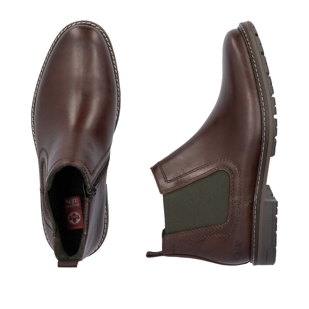 Rieker 13757 Brown Men's Zip-up Boot - Brown - image 002 |ww_colour=brown|ww_order=002|