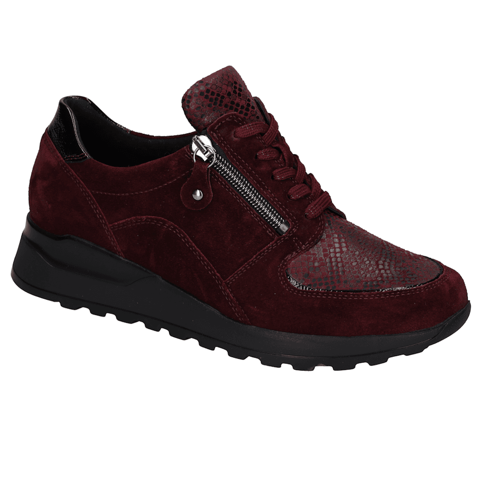 Waldlaufer Hiroko Lace Up & Zip Fastening - Merlot - image 001 |ww_colour=merlot|ww_order=001|