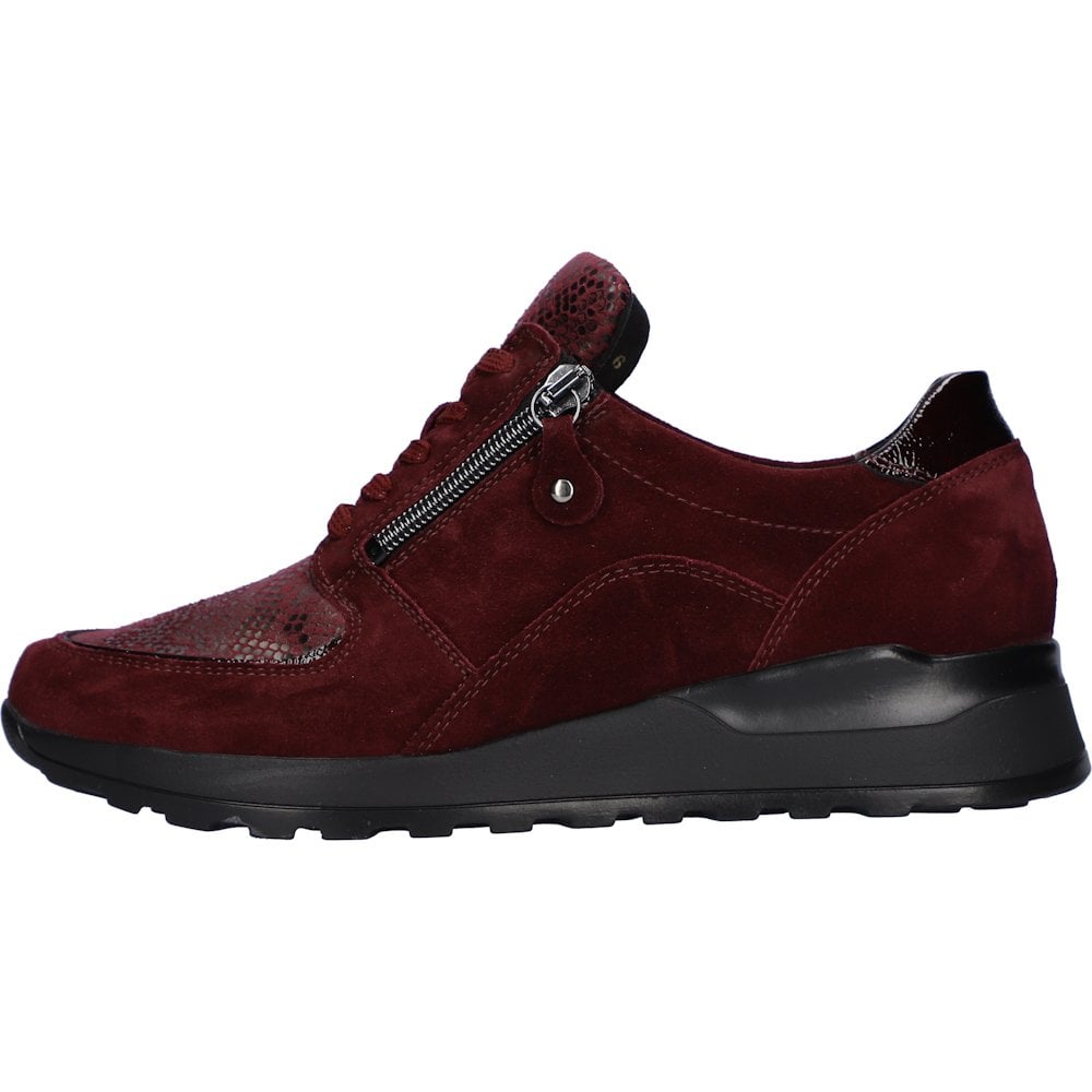 Waldlaufer Hiroko Lace Up & Zip Fastening - Merlot - image 002 |ww_colour=merlot|ww_order=002|
