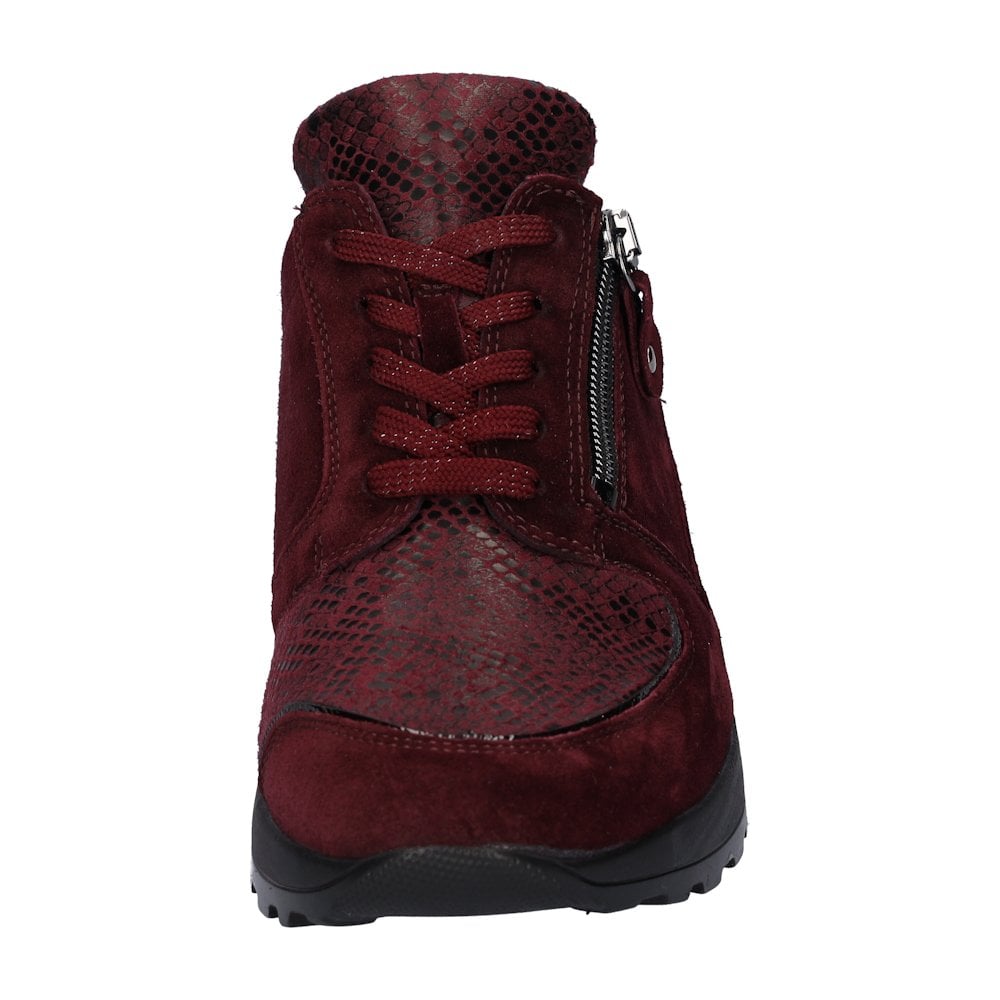 Waldlaufer Hiroko Lace Up & Zip Fastening - Merlot - image 003 |ww_colour=merlot|ww_order=003|