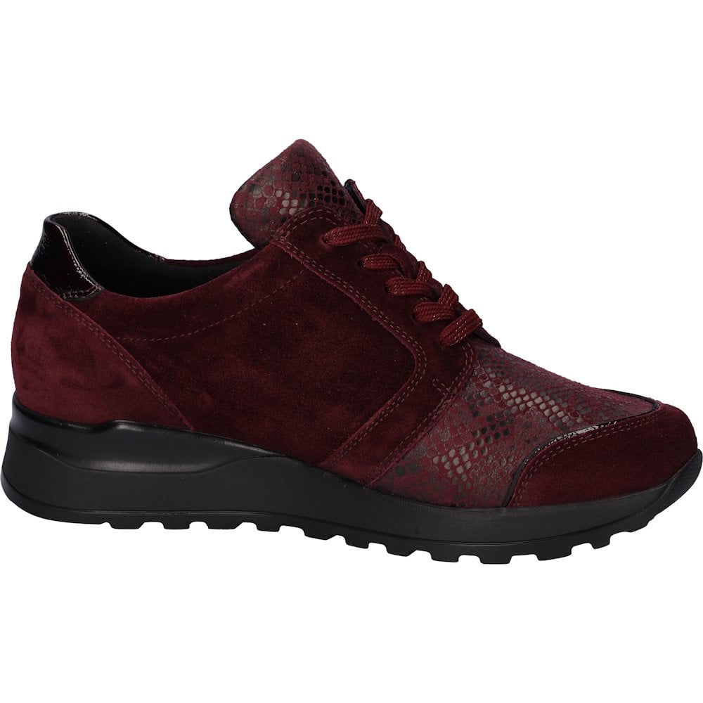 Waldlaufer Hiroko Lace Up & Zip Fastening - Merlot - image 004 |ww_colour=merlot|ww_order=004|