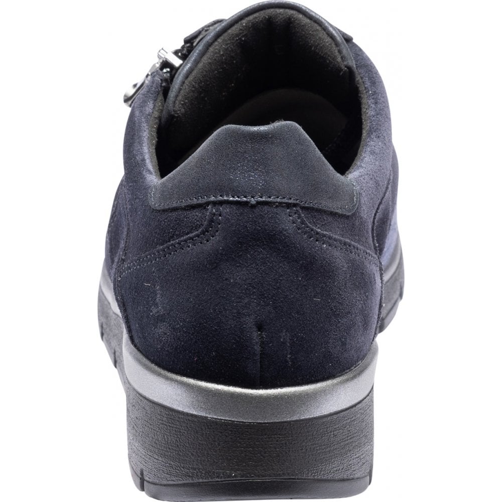 Waldlaufer K Ramona Wide Fit Lace Up/Zip Fastening Shoe - Marine - image 002 |ww_colour=marine|ww_order=002|