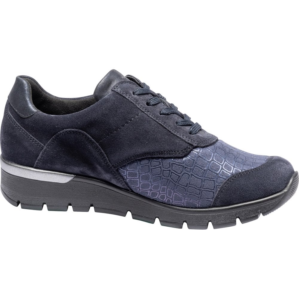Waldlaufer K Ramona Wide Fit Lace Up/Zip Fastening Shoe - Marine - image 003 |ww_colour=marine|ww_order=003|