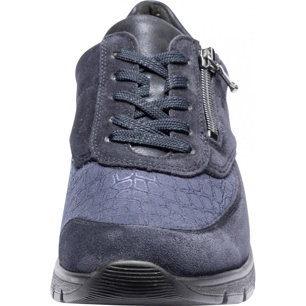 Waldlaufer K Ramona Wide Fit Lace Up/Zip Fastening Shoe - Marine - image 004 |ww_colour=marine|ww_order=004|
