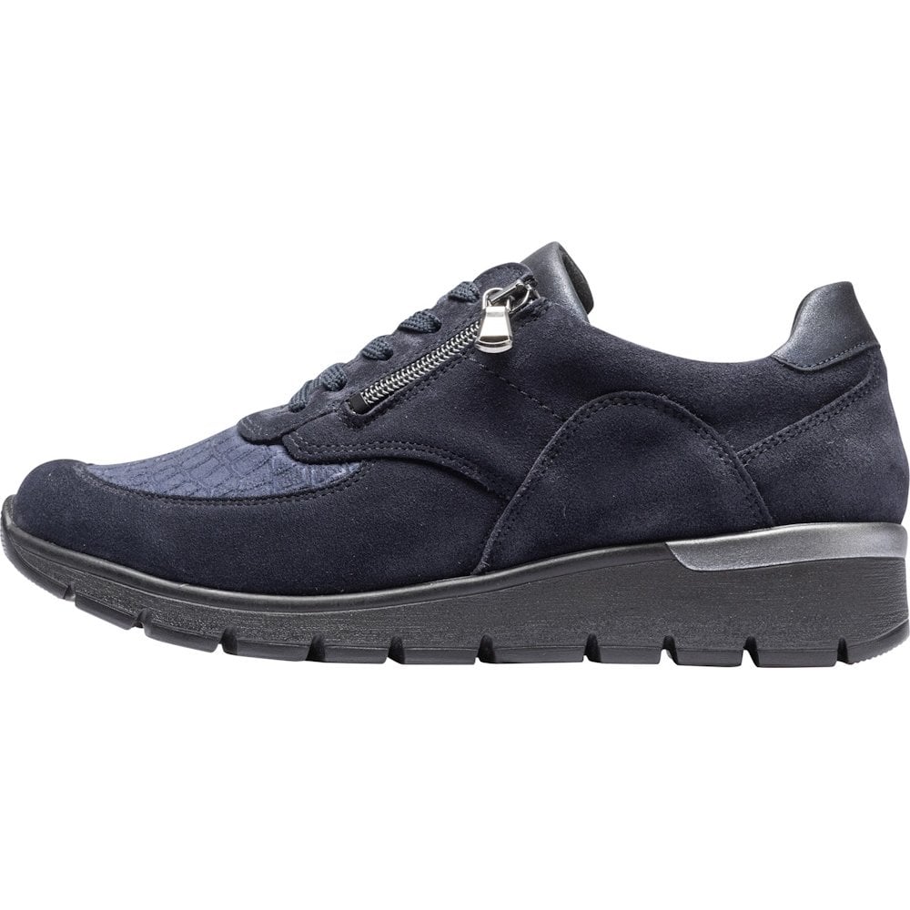 Waldlaufer K Ramona Wide Fit Lace Up/Zip Fastening Shoe - Marine - image 005 |ww_colour=marine|ww_order=005|
