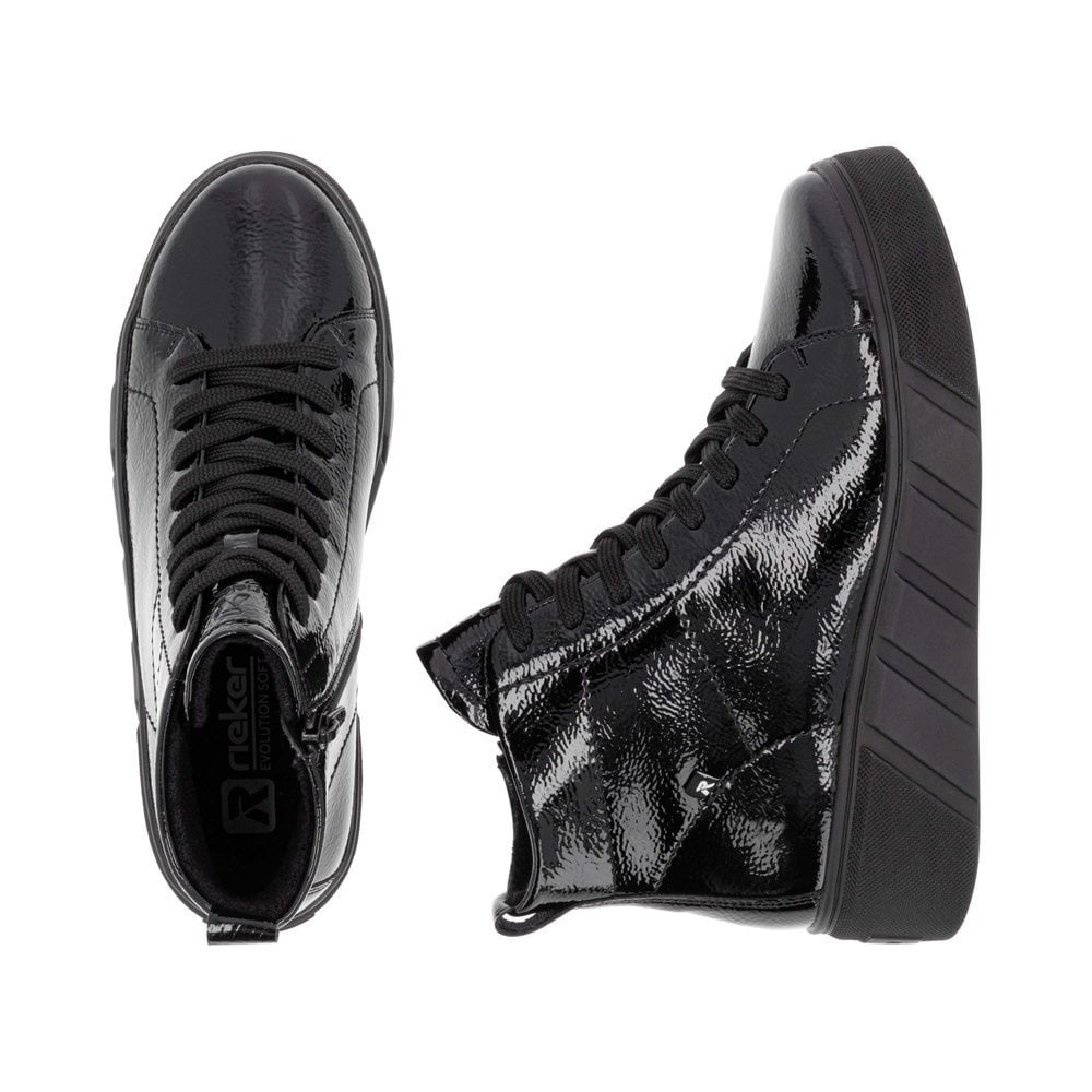 Rieker W0561 Patent Lace Up Boot - Black Patent - image 005 |ww_colour=black-patent|ww_order=005|