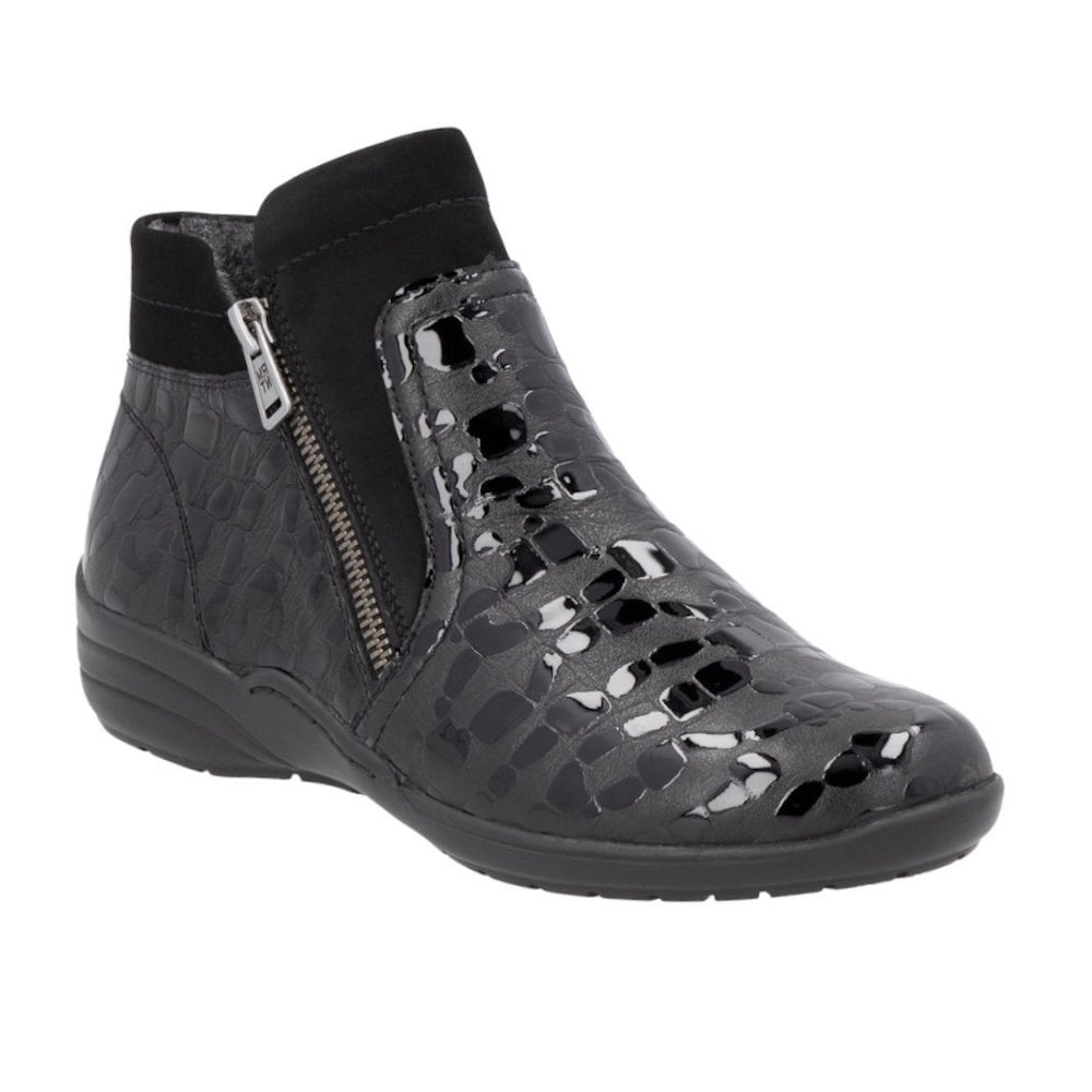Remonte Zip Up Ankle Boot - Black - image 001 |ww_colour=black|ww_order=001|