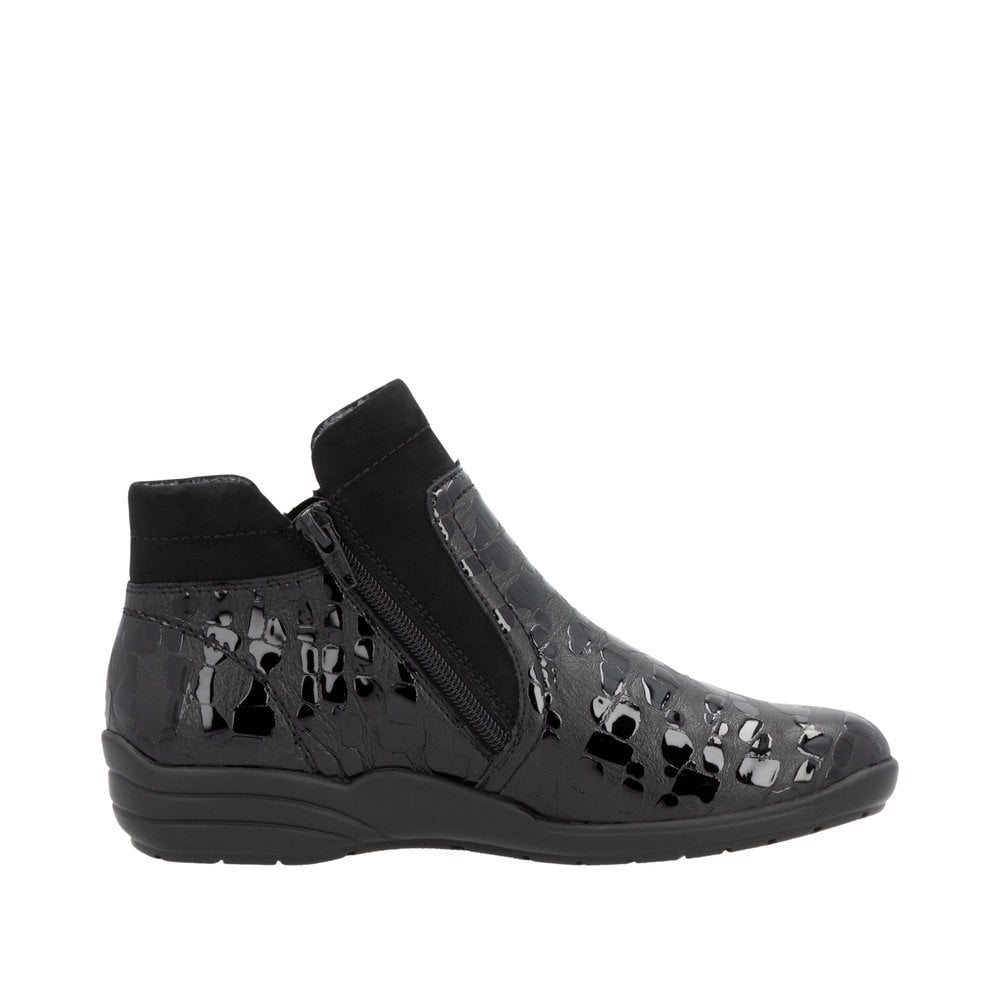 Remonte Zip Up Ankle Boot - Black - image 004 |ww_colour=black|ww_order=004|