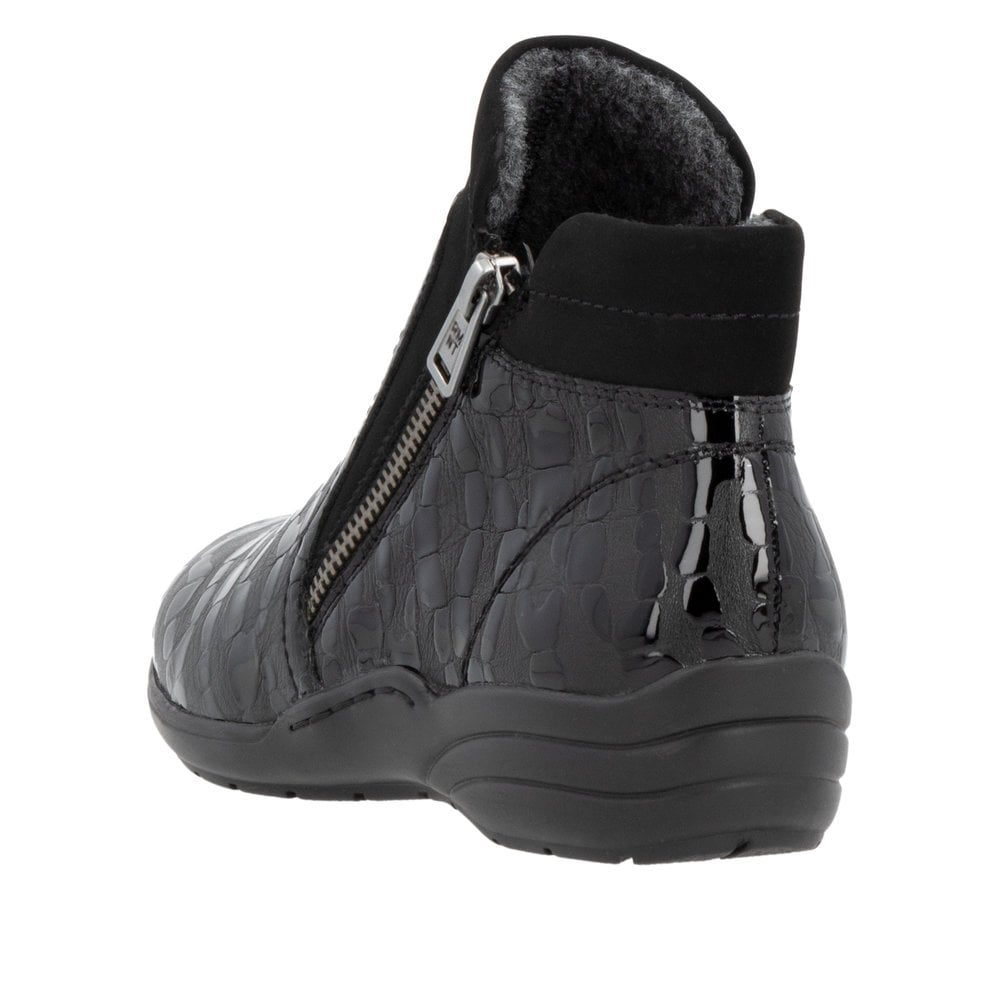 Remonte Zip Up Ankle Boot - Black - image 005 |ww_colour=black|ww_order=005|
