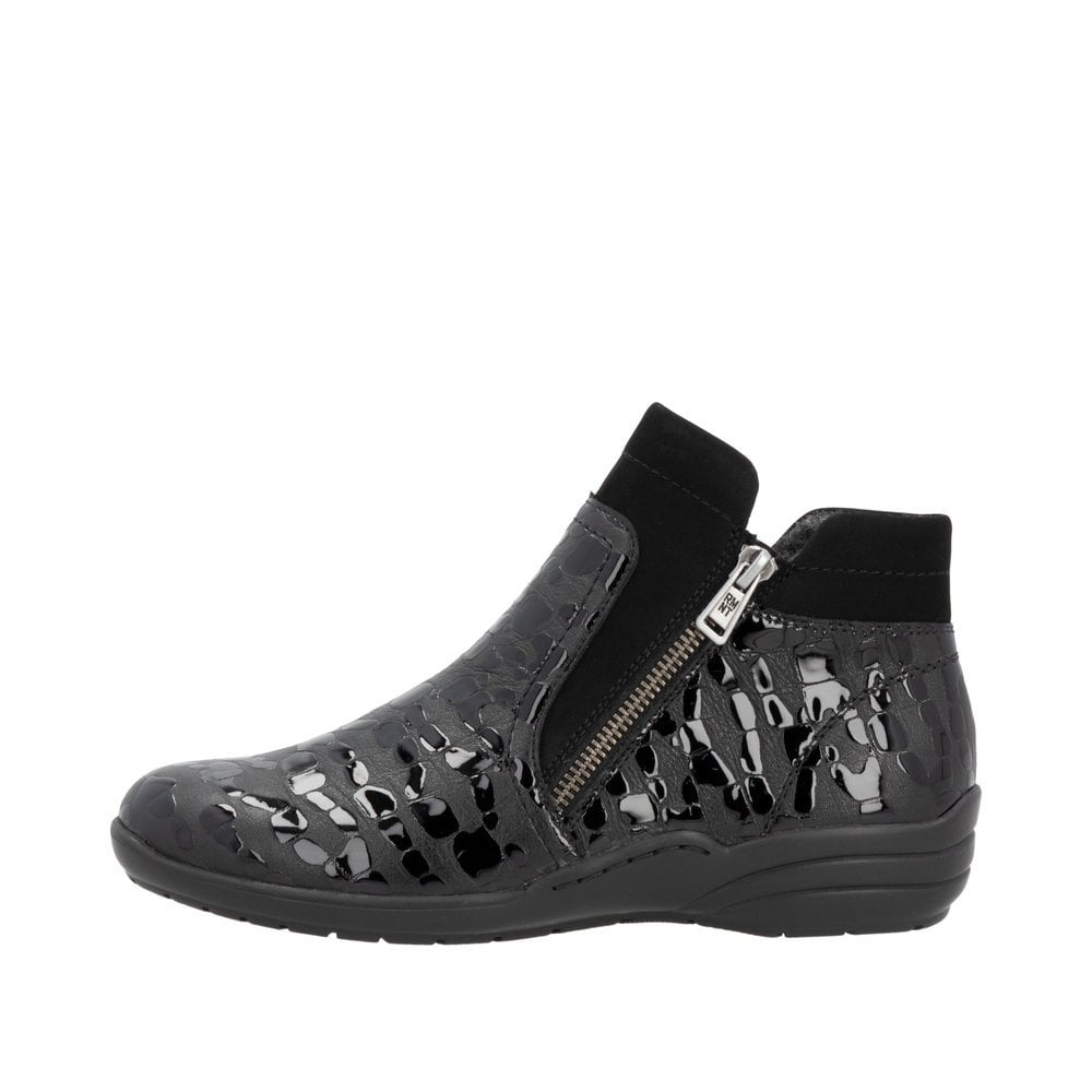 Remonte Zip Up Ankle Boot - Black - image 006 |ww_colour=black|ww_order=006|
