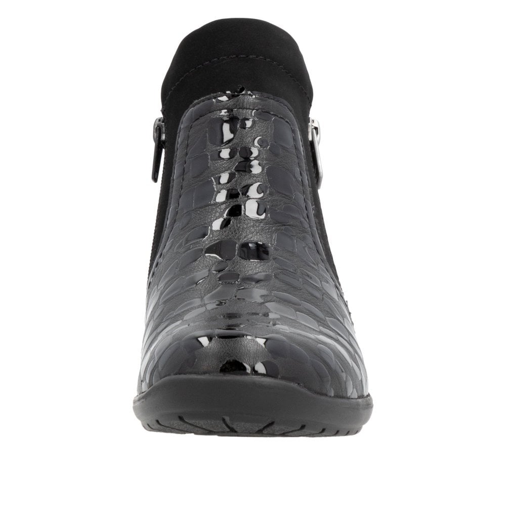 Remonte Zip Up Ankle Boot - Black - image 008 |ww_colour=black|ww_order=008|
