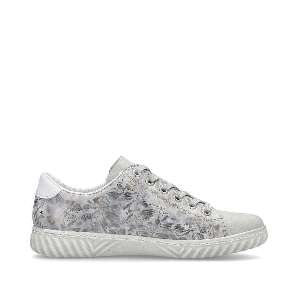 Rieker N0900 Lightweight Casual Lace Up/Zip Shoe - Silver - image 002 |ww_colour=silver|ww_order=002|
