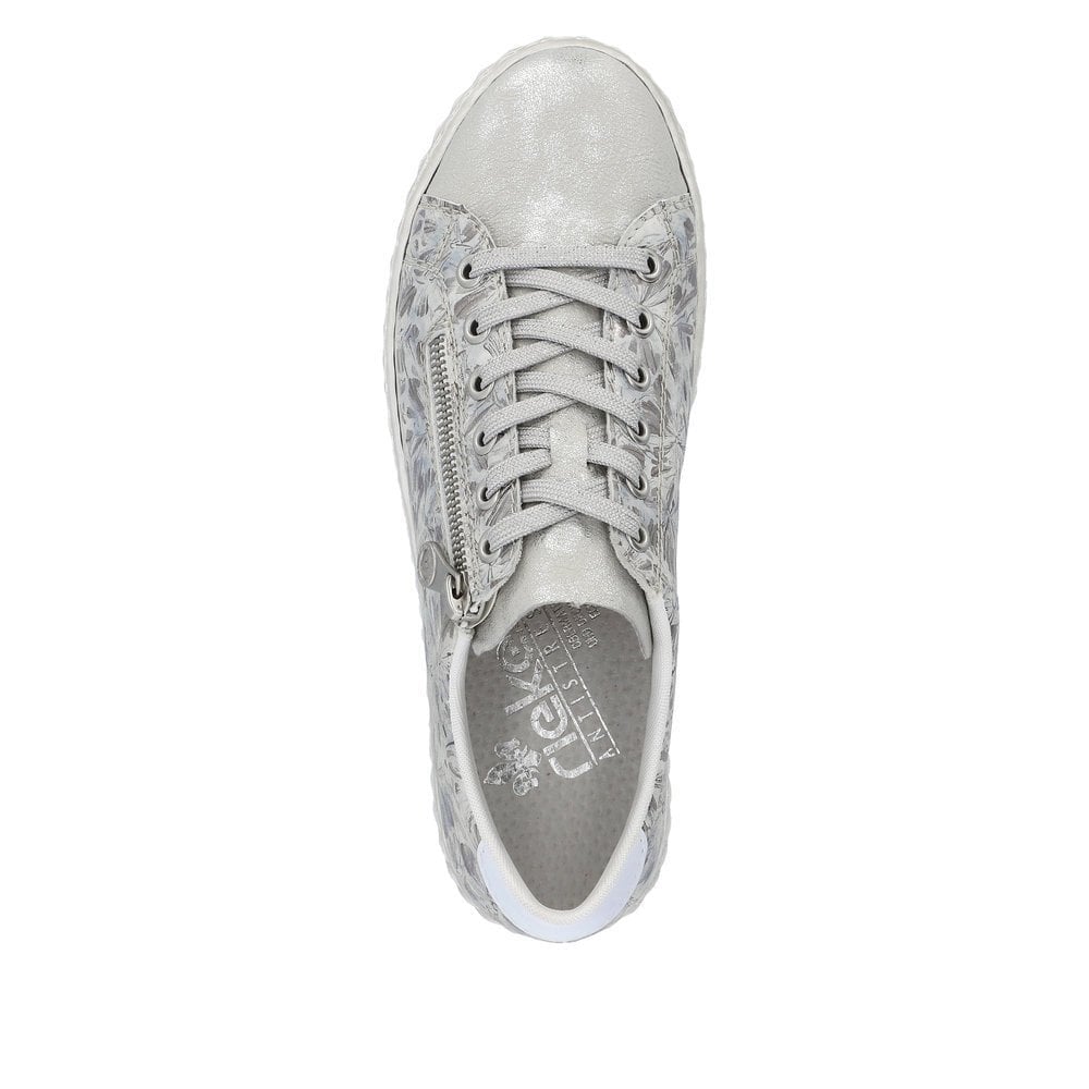 Rieker N0900 Lightweight Casual Lace Up/Zip Shoe - Silver - image 004 |ww_colour=silver|ww_order=004|