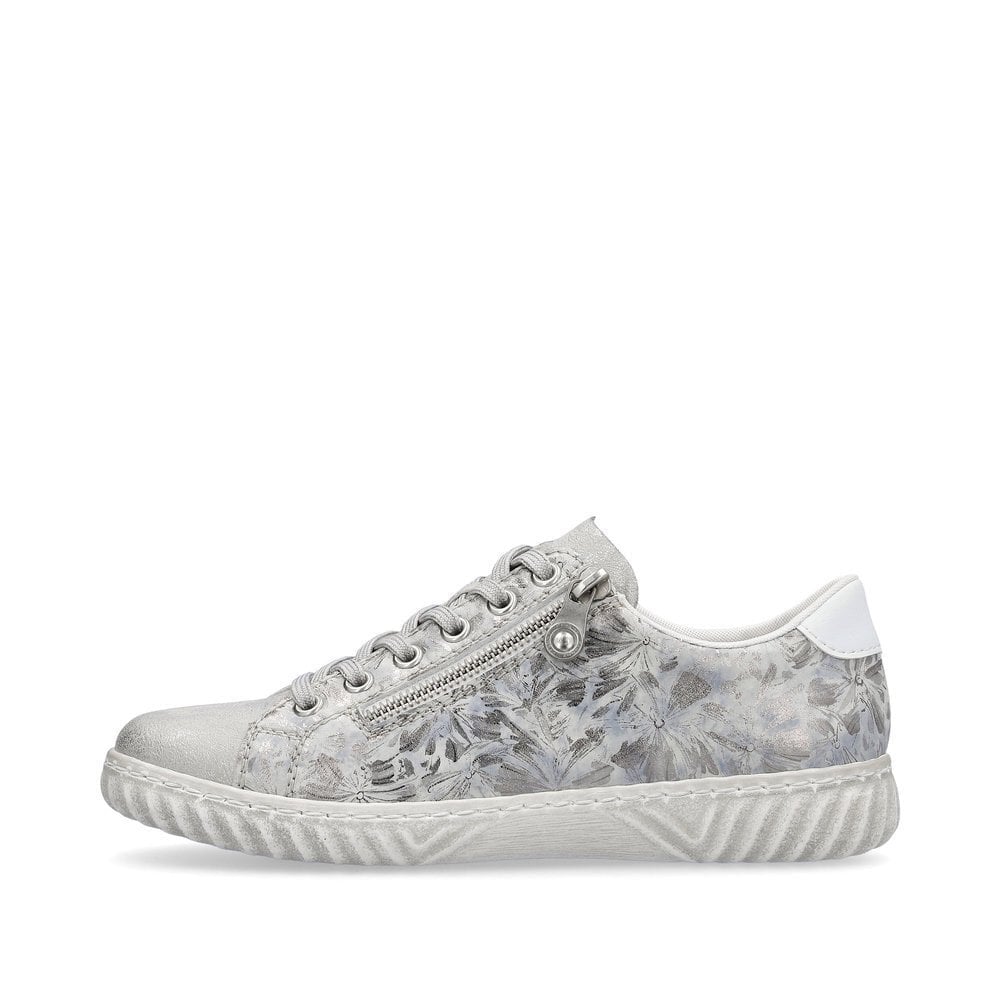 Rieker N0900 Lightweight Casual Lace Up/Zip Shoe - Silver - image 005 |ww_colour=silver|ww_order=005|