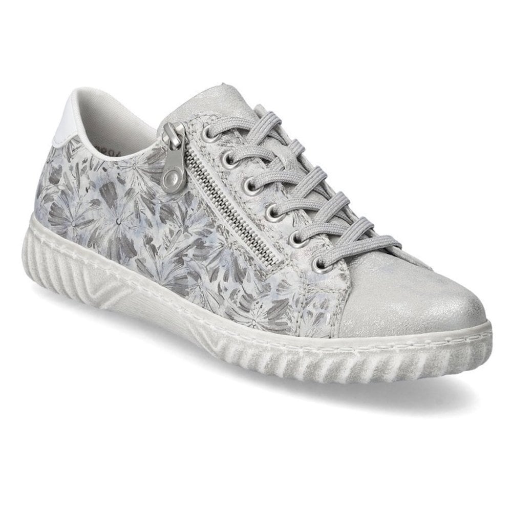 Rieker N0900 Lightweight Casual Lace Up/Zip Shoe - Silver - image 001 |ww_colour=silver|ww_order=001|
