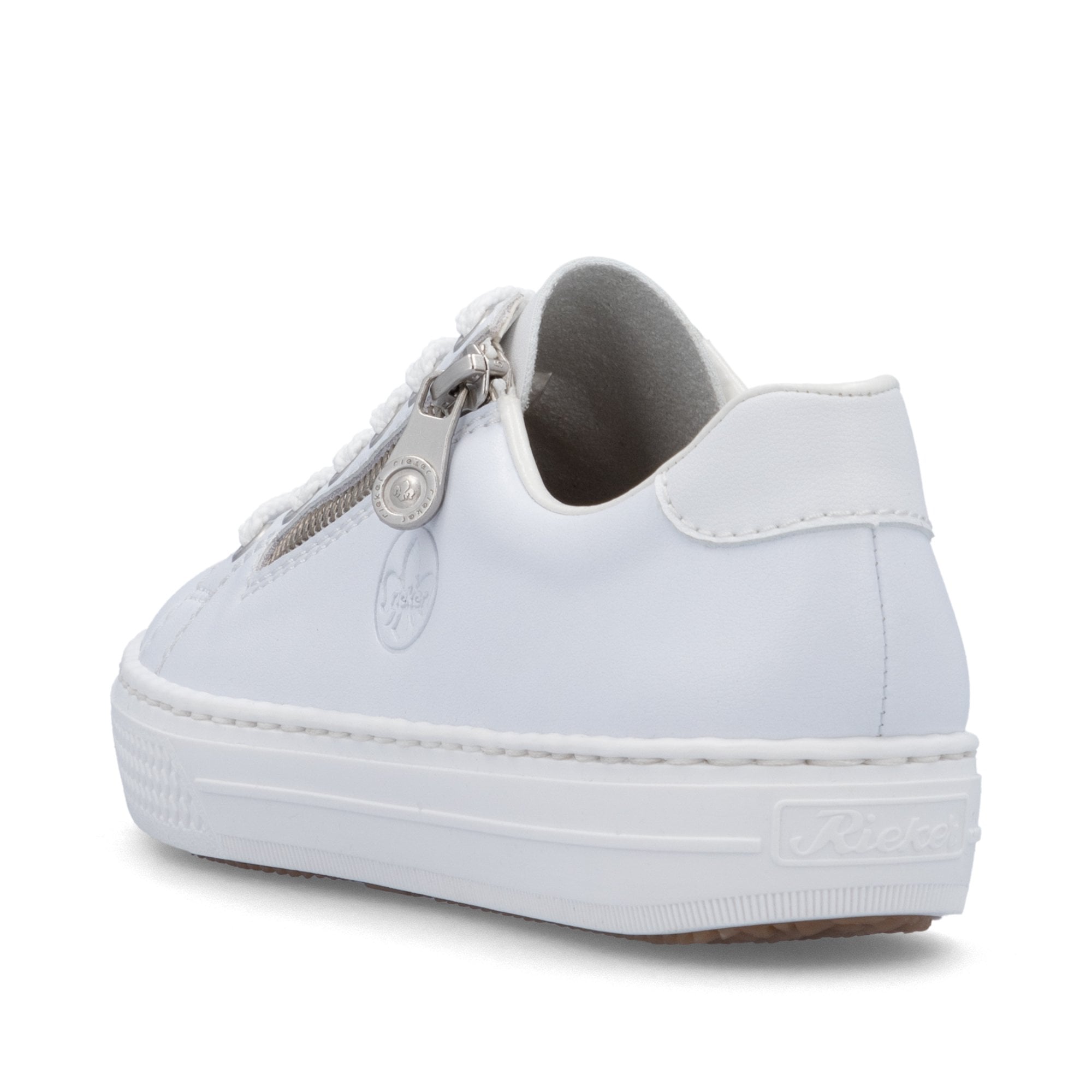 Rieker L59L1 - Lace Up & Zip Fastening Casual Shoe - White Silver - image 010 |ww_colour=white-silver|ww_order=010|