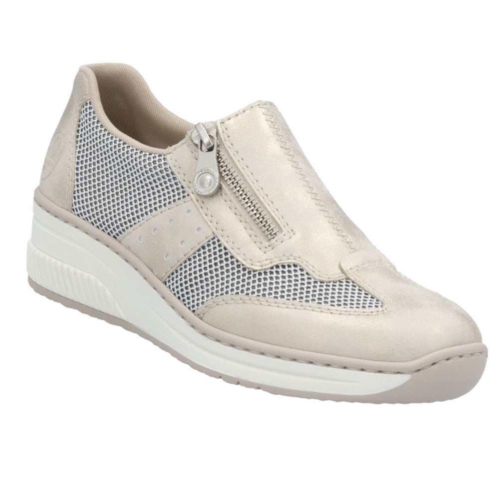 Rieker 48760 Zip Up Casual Shoe - Beige - image 001 |ww_colour=beige|ww_order=001|