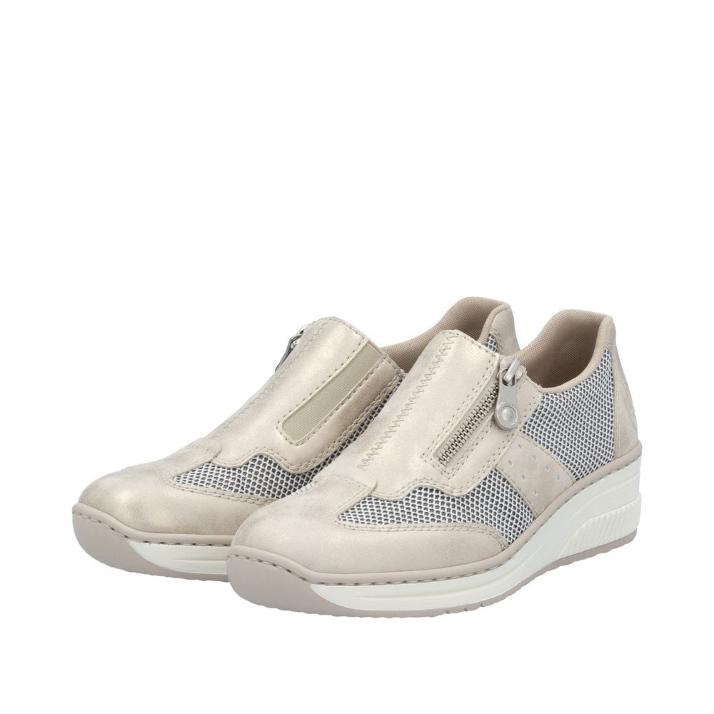 Rieker 48760 Zip Up Casual Shoe - Beige - image 002 |ww_colour=beige|ww_order=002|
