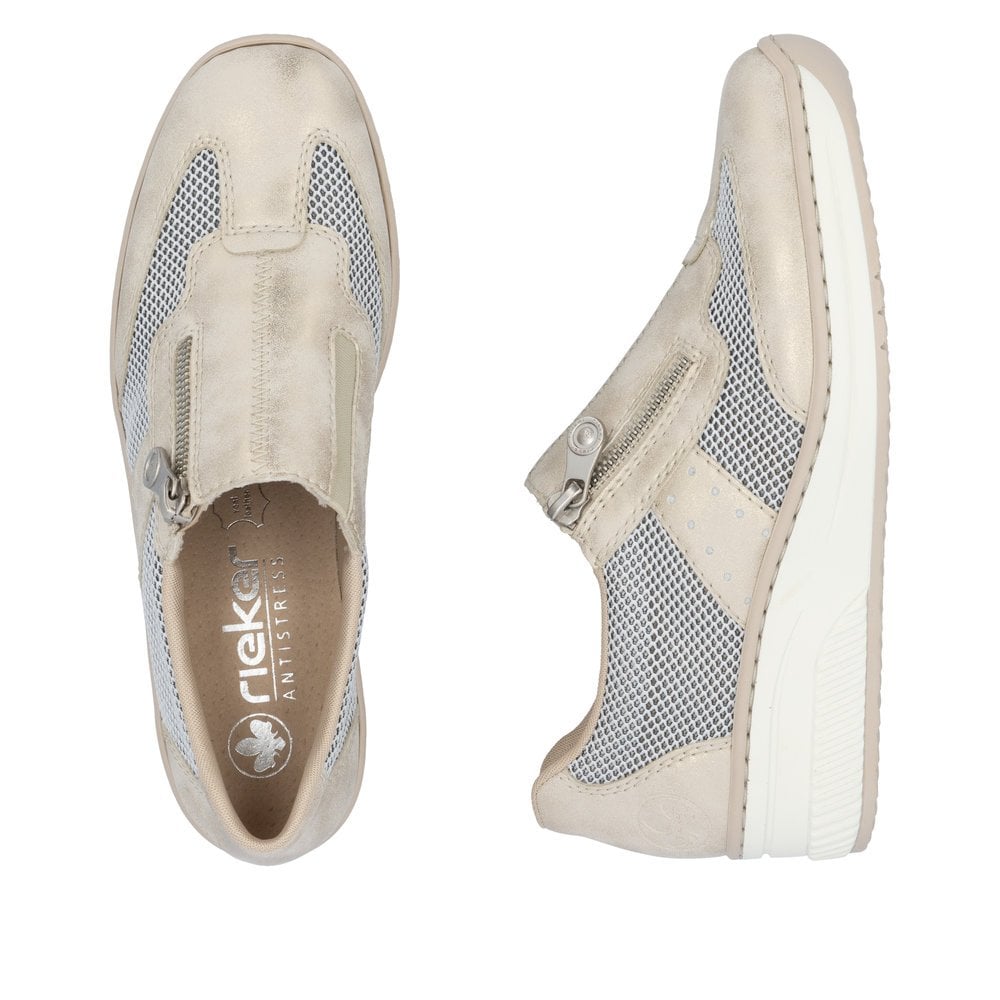 Rieker 48760 Zip Up Casual Shoe - Beige - image 008 |ww_colour=beige|ww_order=008|