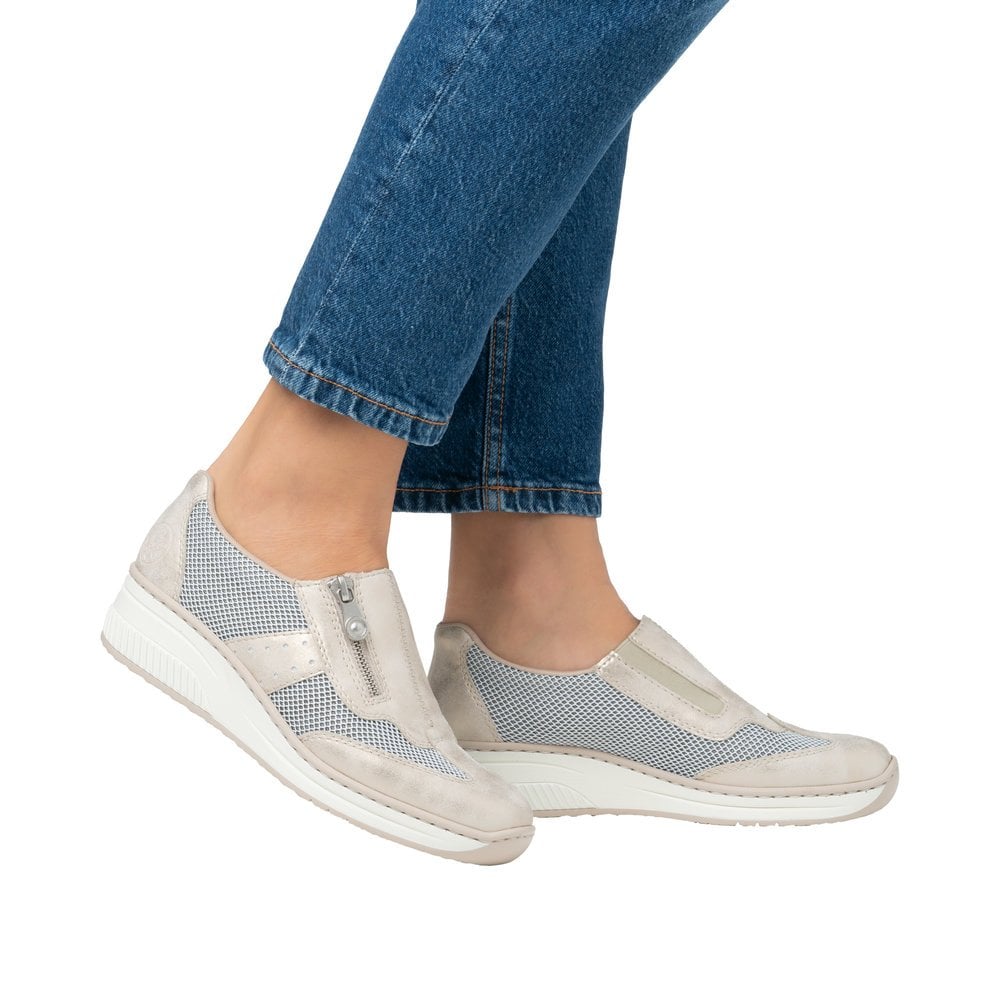 Rieker 48760 Zip Up Casual Shoe - Beige - image 010 |ww_colour=beige|ww_order=010|