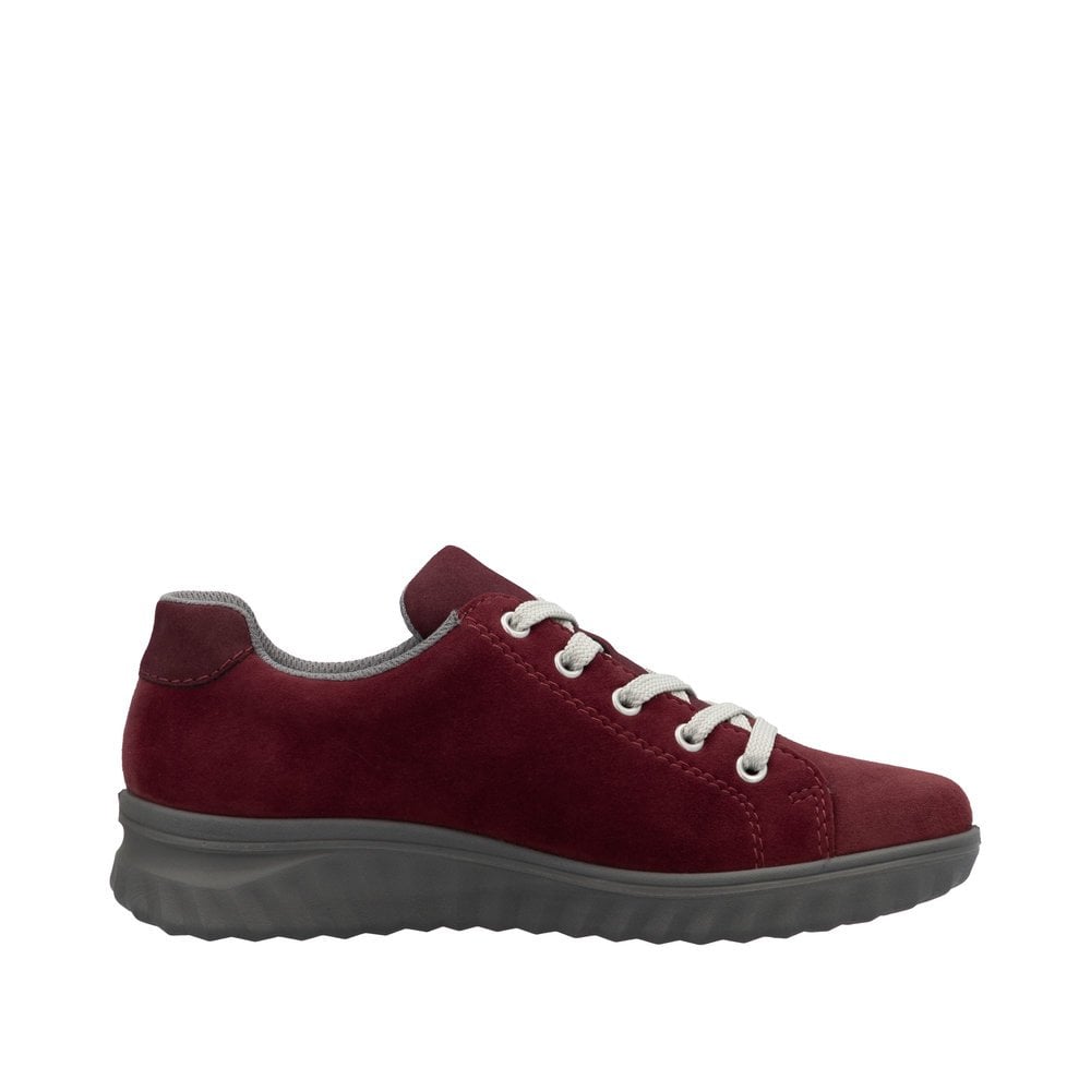 Rieker Etta 59000 Suede Zip/Lace-up Tex Trainer - Red - image 005 |ww_colour=red|ww_order=005|