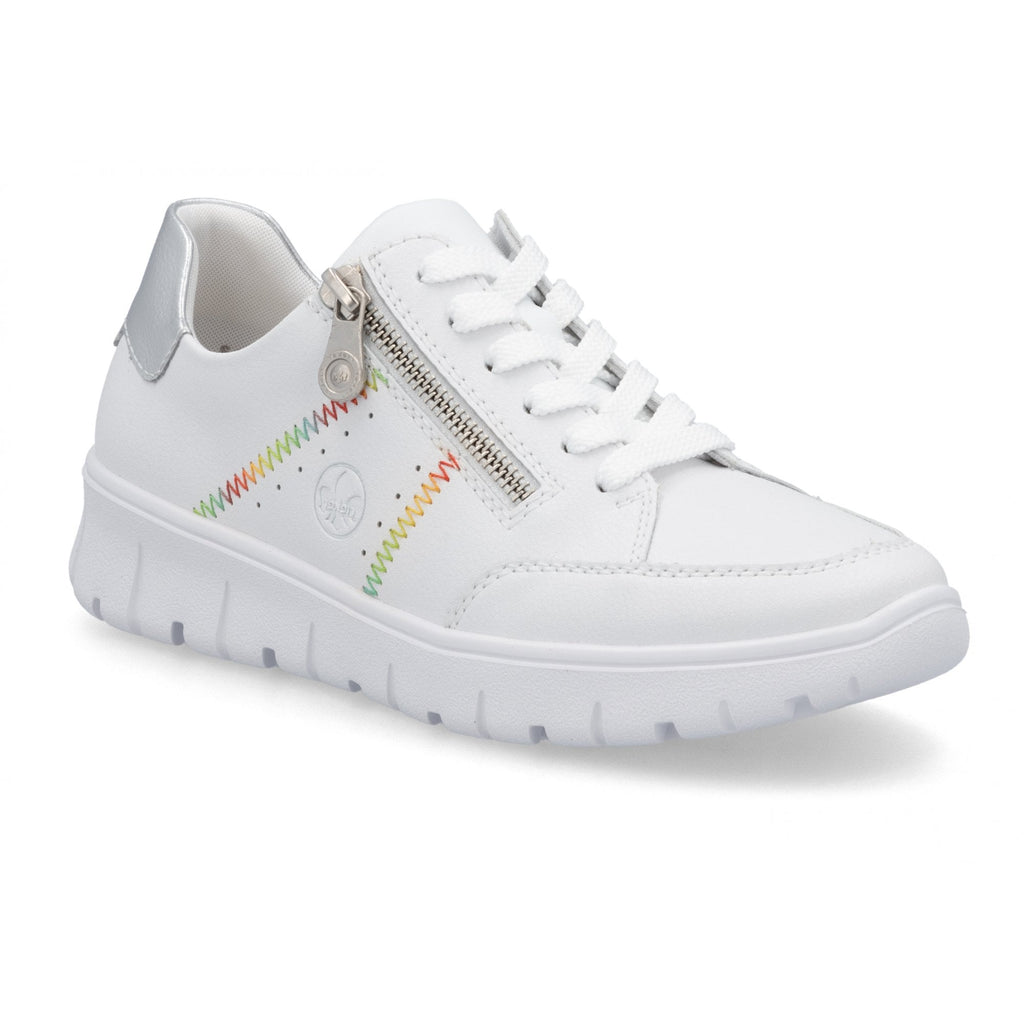 Rieker N1313 Lace Up Casual Shoe - White - image 001 |ww_colour=white|ww_order=001|