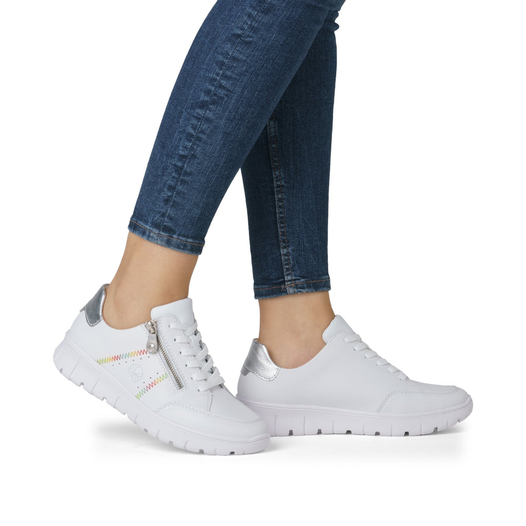 Rieker N1313 Lace Up Casual Shoe - White - image 004 |ww_colour=white|ww_order=004|