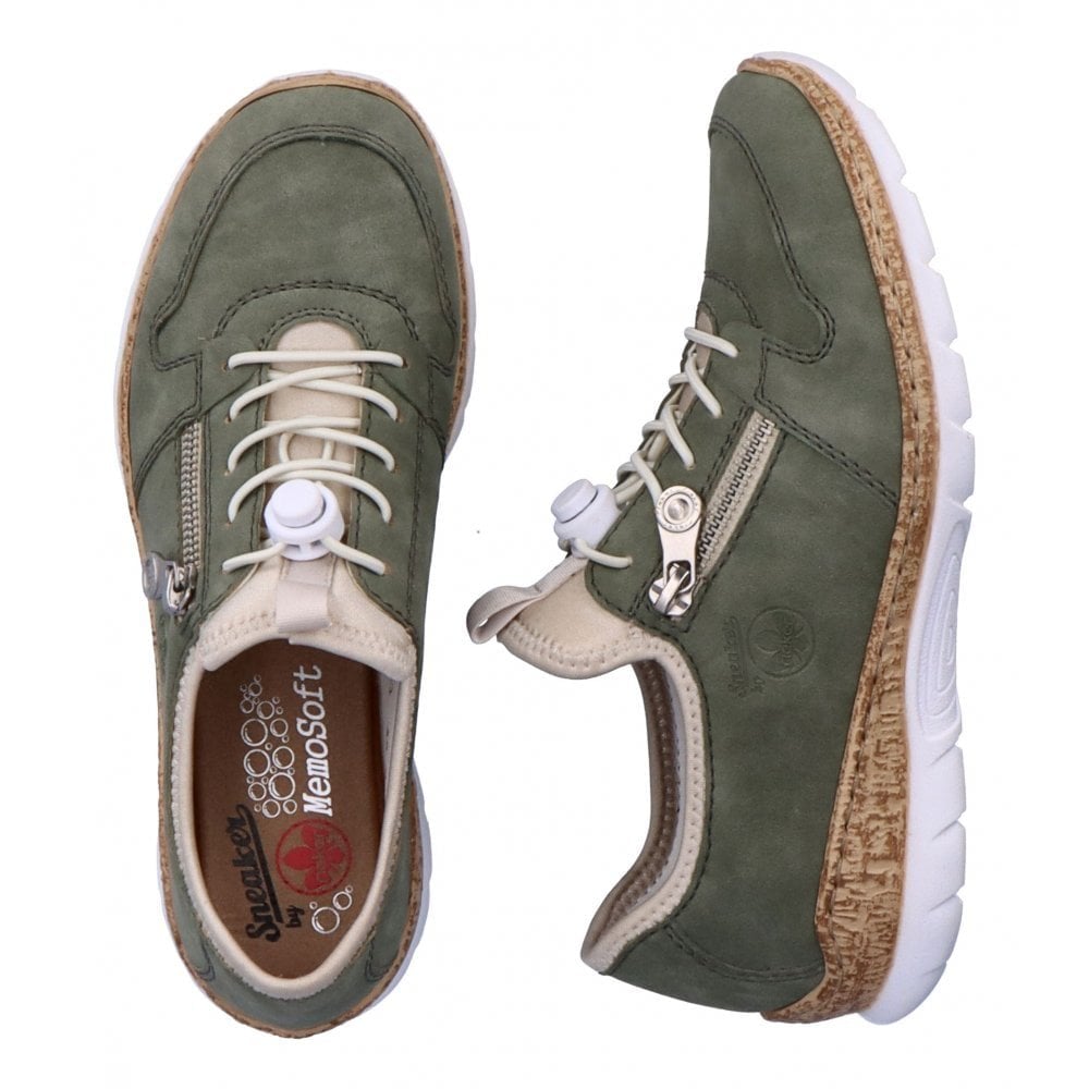 Rieker N42G0 Slip On Shoe - Green - image 002 |ww_colour=green|ww_order=002|