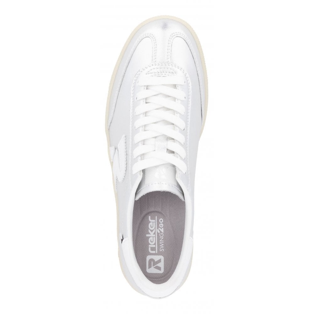 Rieker W2200 Lace Up Trainers - Silver - image 002 |ww_colour=silver|ww_order=002|