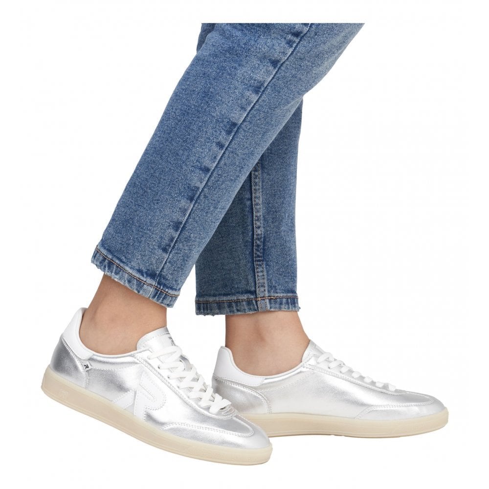 Rieker W2200 Lace Up Trainers - Silver - image 004 |ww_colour=silver|ww_order=004|