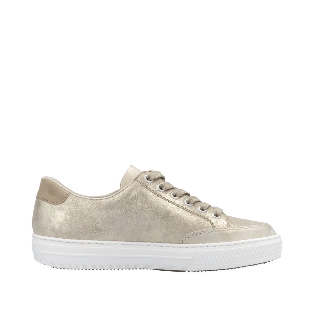 Rieker L5903 Leather Lace-up/Zip Trainer - Beige - image 003 |ww_colour=beige|ww_order=003|