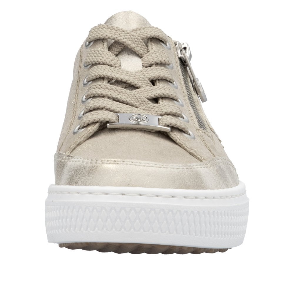 Rieker L5903 Leather Lace-up/Zip Trainer - Beige - image 006 |ww_colour=beige|ww_order=006|