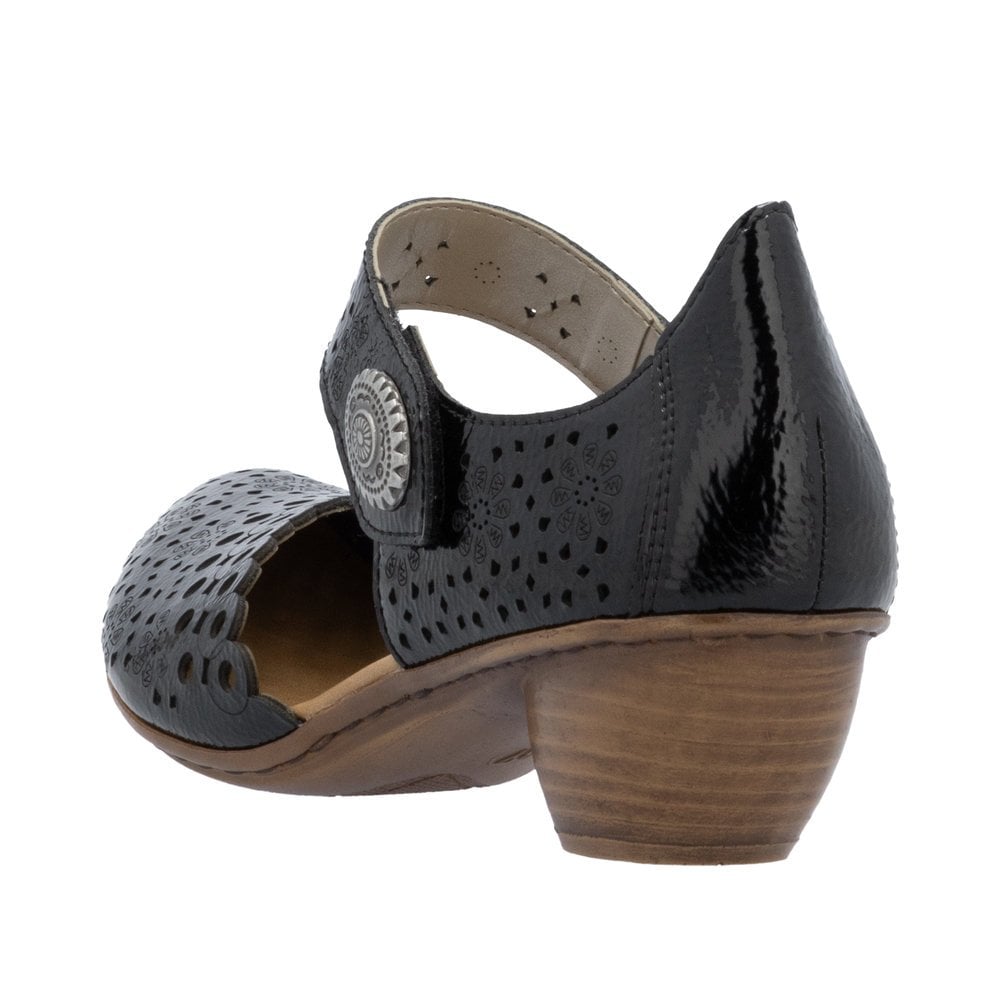 Rieker 43753 Heeled Summer Shoe - Black Patent - image 003 |ww_colour=black-patent|ww_order=003|