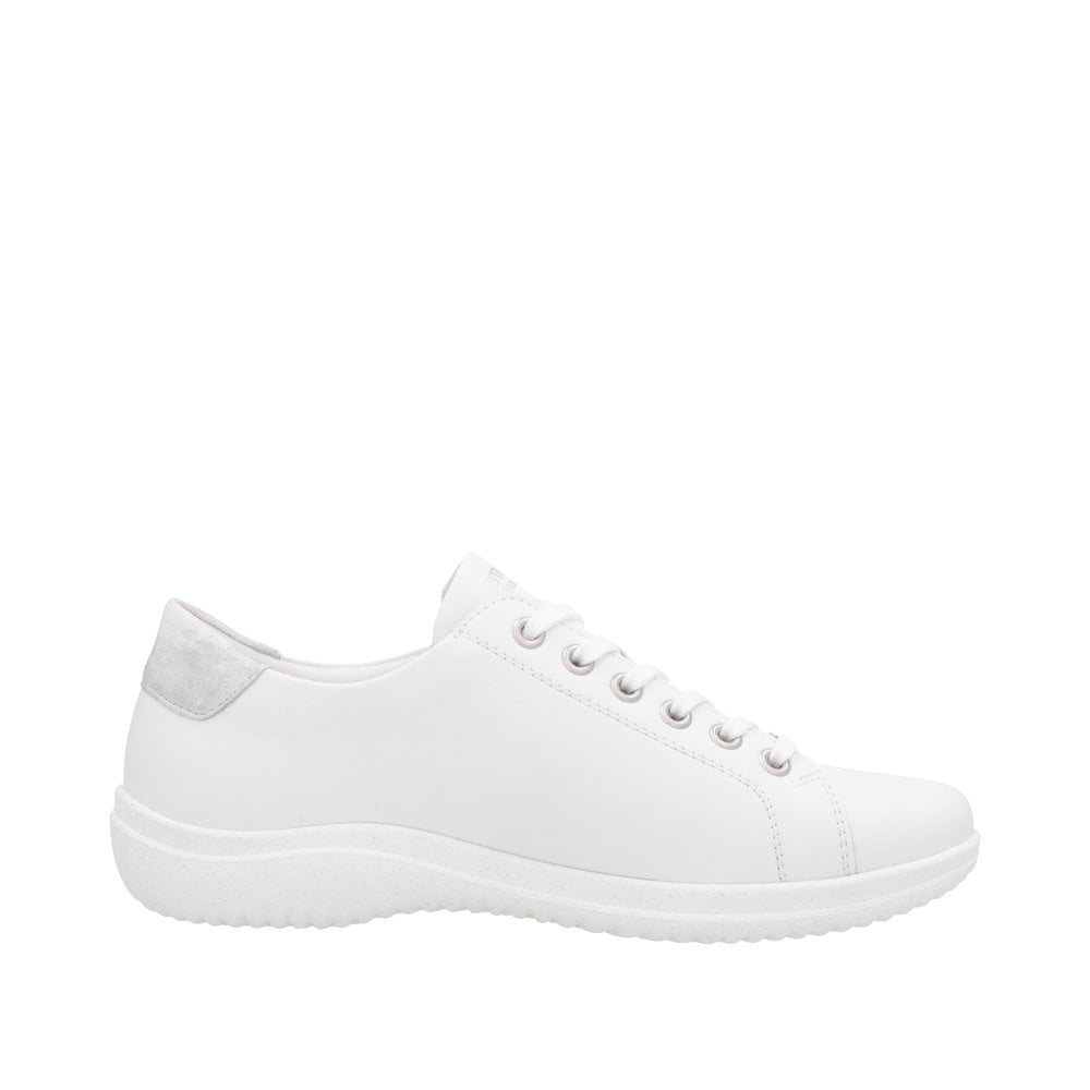 Remonte D1E03 Lace Up/ Zip Casual Shoe - White Combi - image 006 |ww_colour=white-combi|ww_order=006|