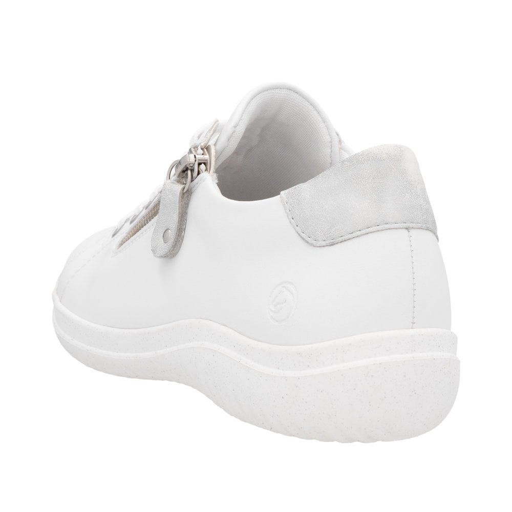Remonte D1E03 Lace Up/ Zip Casual Shoe - White Combi - image 007 |ww_colour=white-combi|ww_order=007|