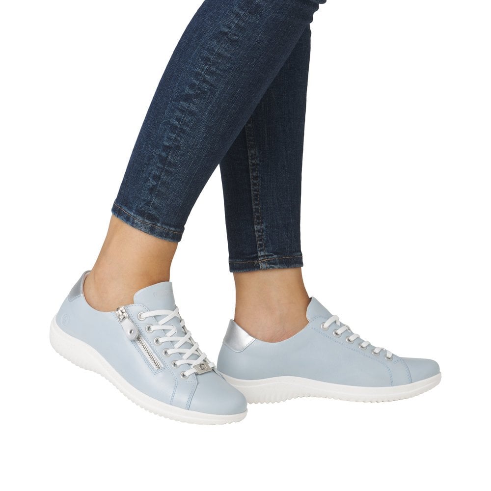 Remonte D1E03 Lace Up/ Zip Casual Shoe - Blue - image 002 |ww_colour=blue|ww_order=002|