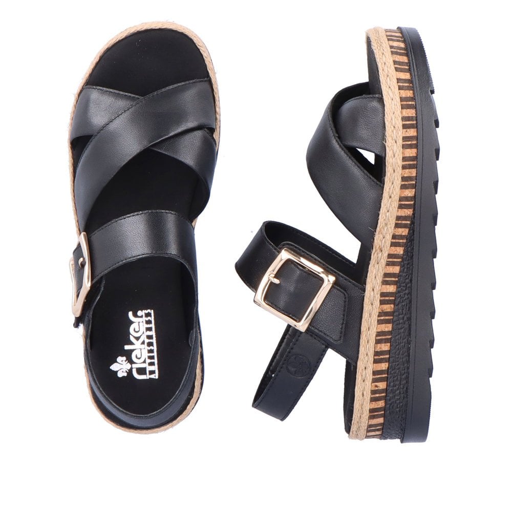 Rieker V7951 Wedge Sandal - Black - image 009 |ww_colour=black|ww_order=009|