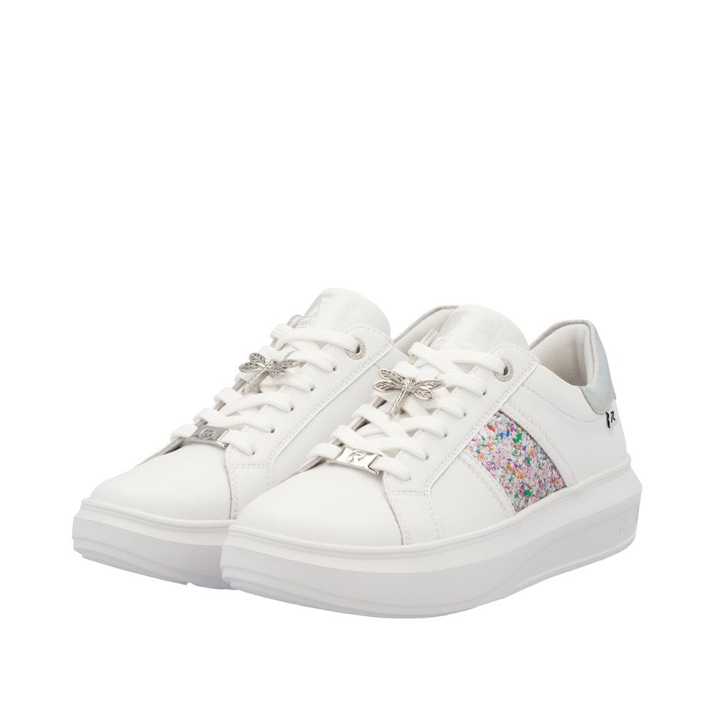 Rieker W1202 Ladies Lace-up - White Combi - image 002 |ww_colour=white-combi|ww_order=002|