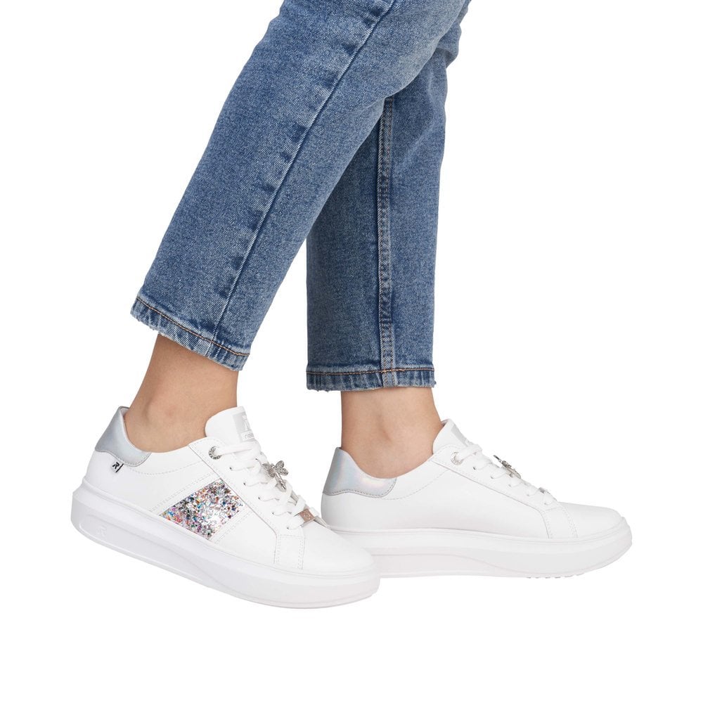 Rieker W1202 Ladies Lace-up - White Combi - image 003 |ww_colour=white-combi|ww_order=003|