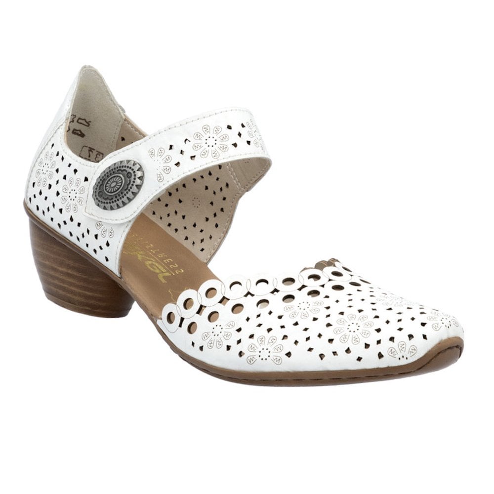 Rieker 43753 Heeled Summer Shoe - White - image 001 |ww_colour=white|ww_order=001|