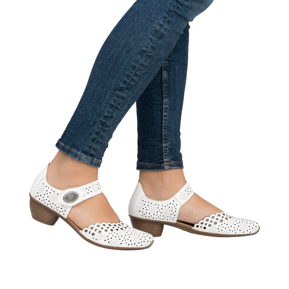 Rieker 43753 Heeled Summer Shoe - White - image 002 |ww_colour=white|ww_order=002|