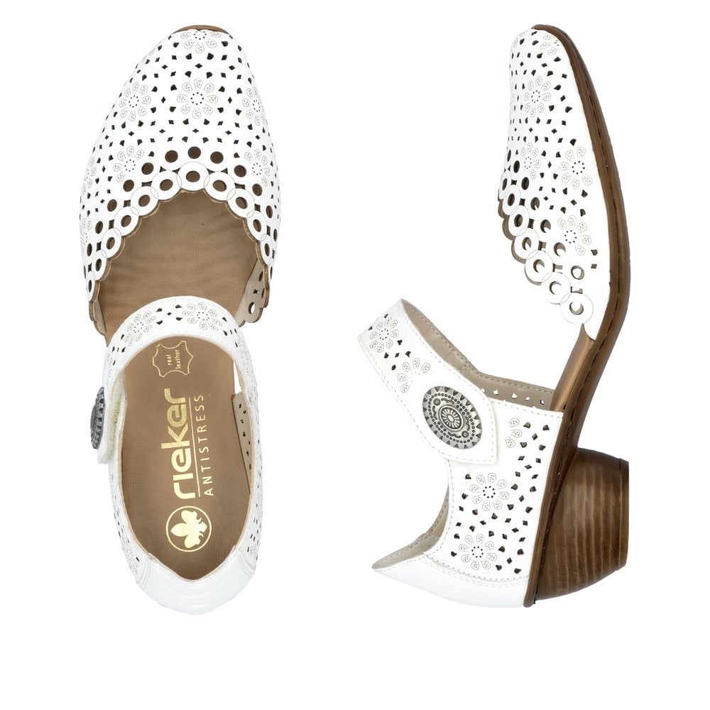 Rieker 43753 Heeled Summer Shoe - White - image 008 |ww_colour=white|ww_order=008|